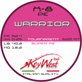 Key West Warrior Tournament Super PE #2.4 0.25mm 500mt X-8 Multicolor